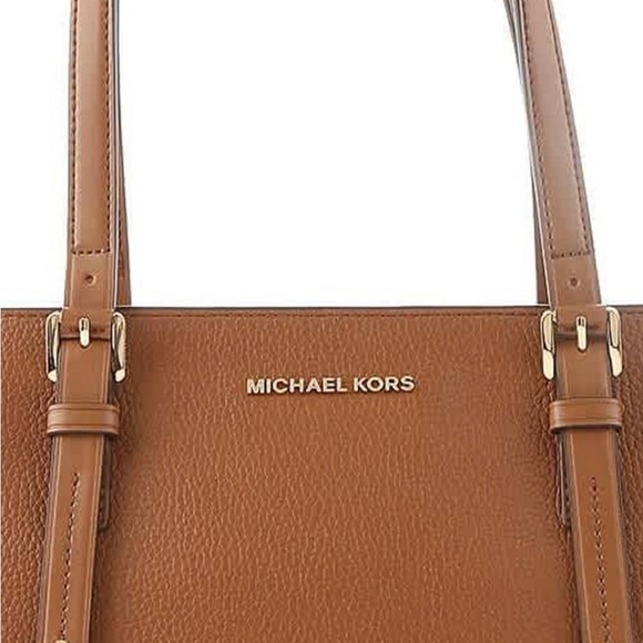 MICHAEL MICHAEL KORS Aria Large Brown Leather Tote Handbag AUTHENTIC NWT - Picture 9 of 10